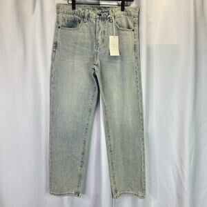 MNML Mens Slim Straight Jeans 33x32 Light Wash Denim NWT